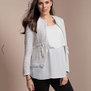 Seraphine Ivory bouclé maternity jacket